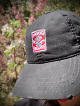 Load image into Gallery viewer, Distressed Hat with Hood Growers Classic Red Embroidered Patch
